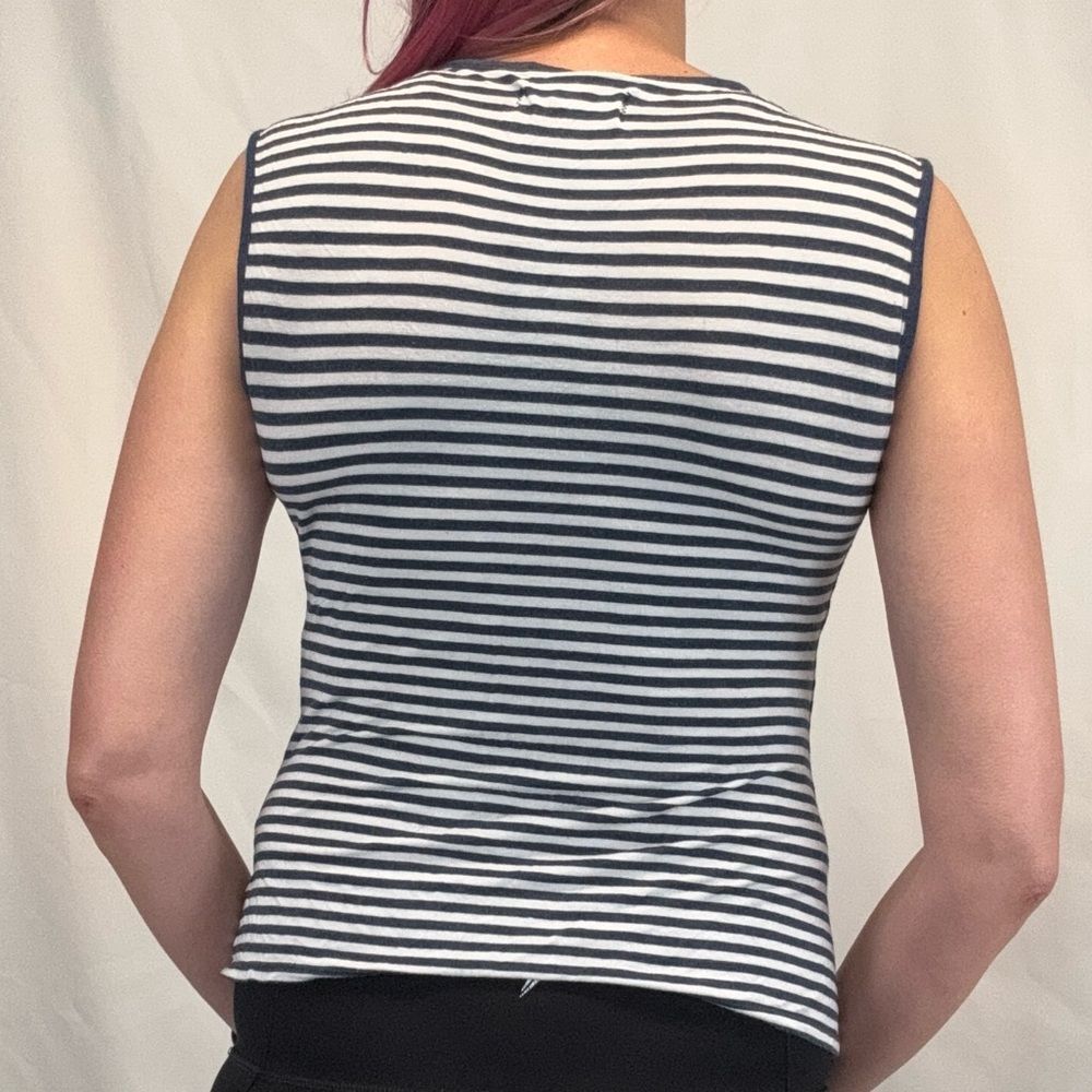 Max Studio London Women's Striped Sleeveless Blouse Tank Top Small - Picture 2 of 11